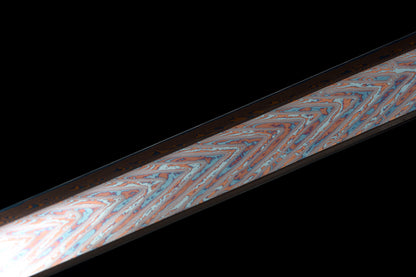 Chinese sword-Tang sword(唐剑),Damascus craftsmanship, baked blue blade