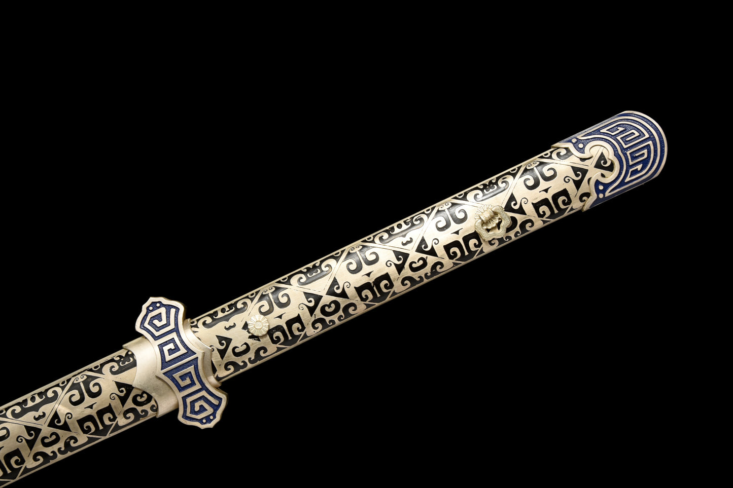 Chinese sword-Tang sword(唐剑),Damascus craftsmanship, baked blue blade