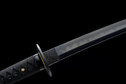 Handmade Full Tang Katana 1095 High carbon steel Black Blade ,Real katana sowrd