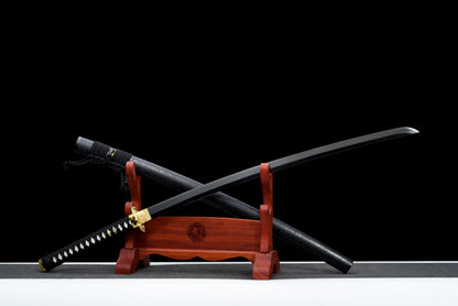Handmade Full Tang Katana 1095 High carbon steel Black Blade ,Real katana sowrd
