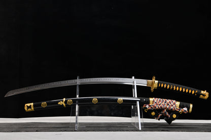 Handmade 41-inch T10 burned blade grinding gray - Oda Nobunaga — Tashi