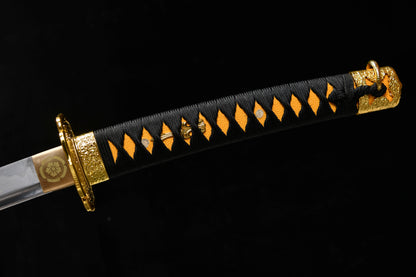 Handmade 41-inch T10 burned blade grinding gray - Oda Nobunaga — Tashi