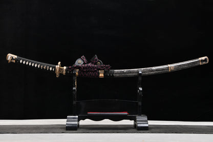 Handmade 41-inch pure copper T10 burnt edge chrysanthemum long sword - Daisy Sword - Tashi sword