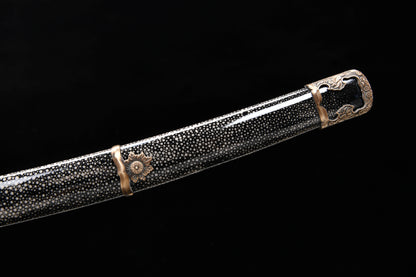 Handmade 41-inch pure copper T10 burnt edge chrysanthemum long sword - Daisy Sword - Tashi sword