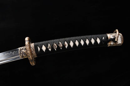 Handmade 41-inch pure copper T10 burnt edge chrysanthemum long sword - Daisy Sword - Tashi sword