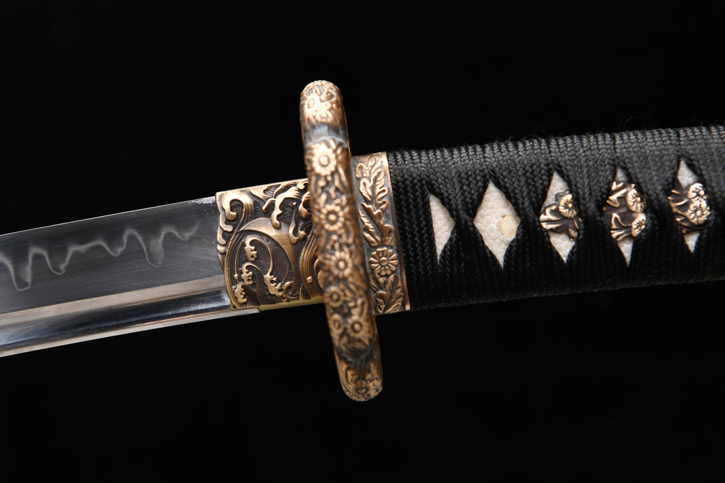 Handmade 41-inch pure copper T10 burnt edge chrysanthemum long sword - Daisy Sword - Tashi sword
