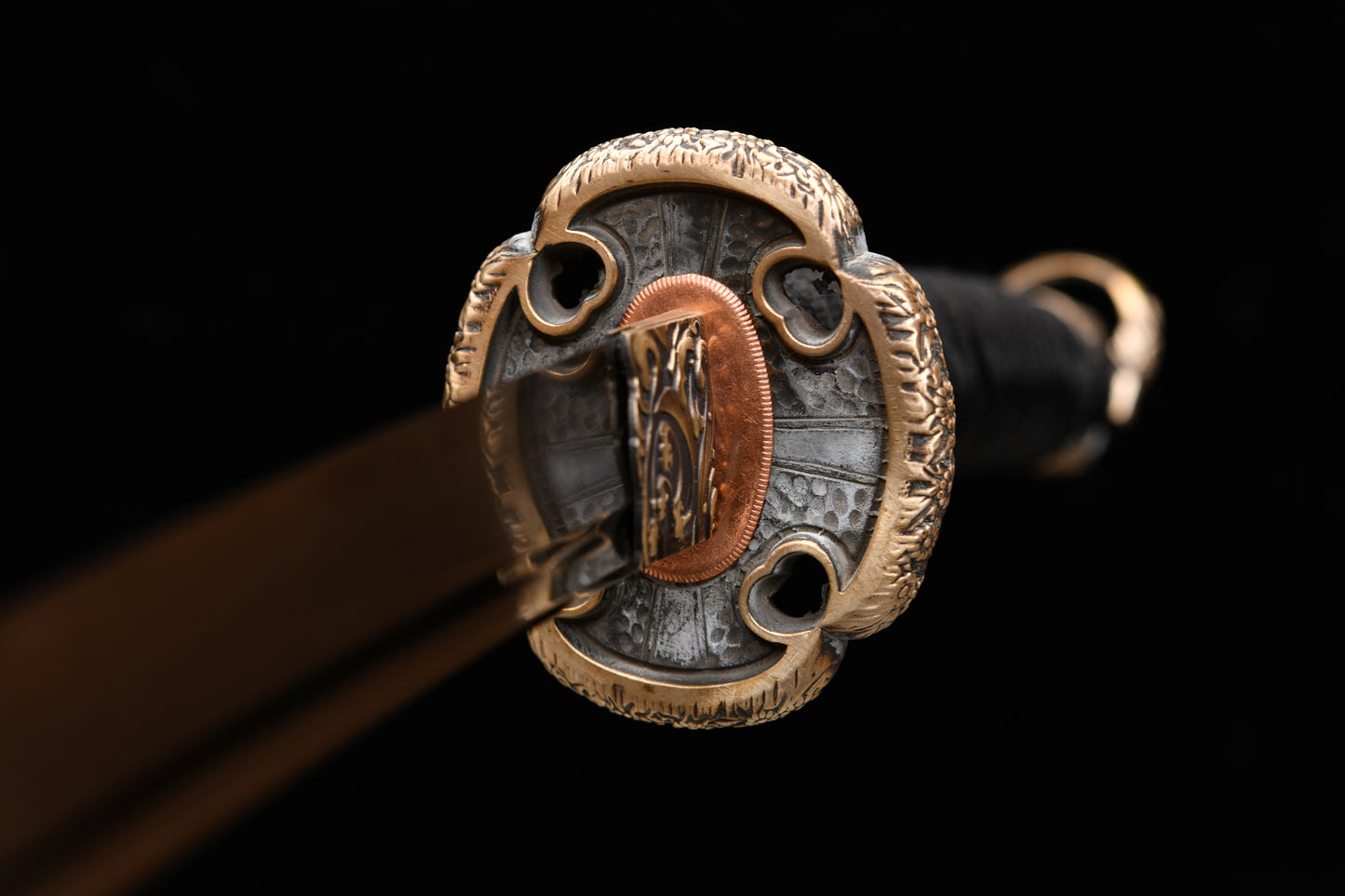 Handmade 41-inch pure copper T10 burnt edge chrysanthemum long sword - Daisy Sword - Tashi sword