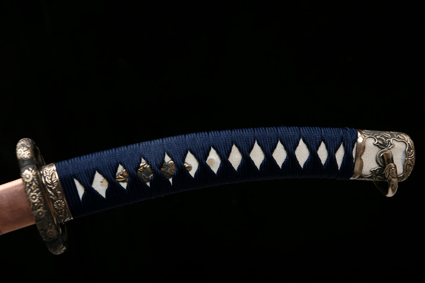 Handcrafted Long 41-Inch Triple Full-Tang Steel —Damascus style Chrysanthemum Emblem Imperial  - Tashi