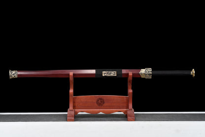 Chinese Swords,Han sword（汉剑）,Damascus style, hammer pattern