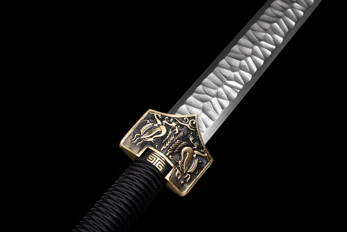 Chinese Swords,Han sword（汉剑）,Damascus style, hammer pattern