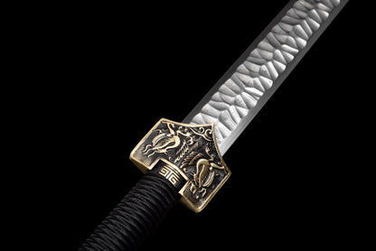 Chinese Swords,Han sword（汉剑）,Damascus style, hammer pattern