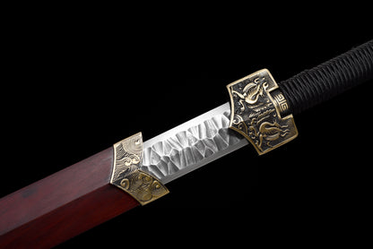 Chinese Swords,Han sword（汉剑）,Damascus style, hammer pattern
