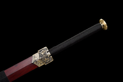 Chinese Swords,Han sword（汉剑）,Damascus style, hammer pattern