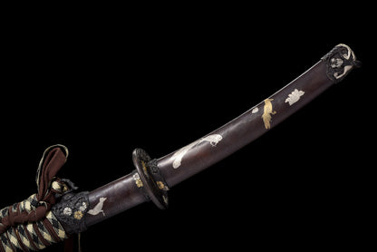 Handmade Full Tang Damascus steel Full Tang Blade With Real Hamon TACHI SWORDS 48Inches,Real katana sowrd