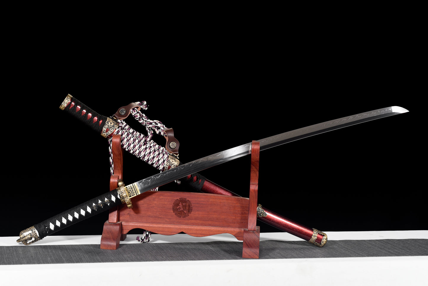 Handmade Full Tang T10 Steel Full Tang Blade With Real Hamon TACHI SWORDS 41 Inches,Real katana sowrd