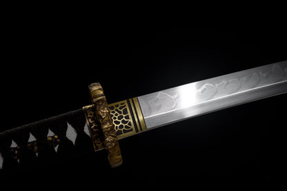Handmade Full Tang T10 Steel Full Tang Blade With Real Hamon TACHI SWORDS 41 Inches,Real katana sowrd
