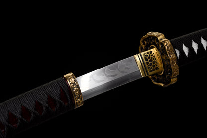 Handmade Full Tang T10 Steel Full Tang Blade With Real Hamon TACHI SWORDS 41 Inches,Real katana sowrd