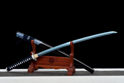 Handmade Full Tang Katana 1095 High carbon steel Blue blade 41 inches,Real katana sowrd