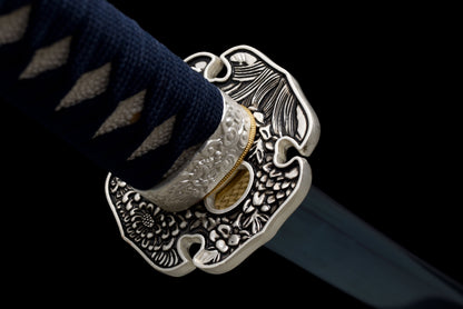 Handmade Full Tang Katana 1095 High carbon steel Blue blade 41 inches,Real katana sowrd