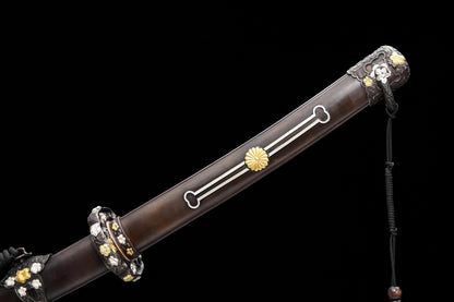 Handmade Full Tang Damascus Steel Full Tang Blade with Real Hamon TACHI SWORDS  45 inches,Real katana sowrd