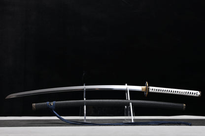 Handmade anime game merchandise, extended 51-inch T10 steel tempered blade with cross pattern grinding, gray wild greatsword samurai sword — Devil May Cry Five Enma Sword(Yamato)