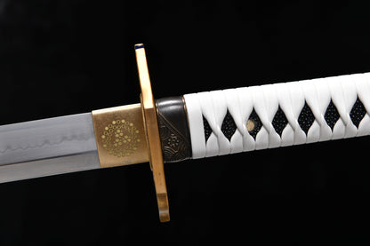 Handmade anime game merchandise, extended 51-inch T10 steel tempered blade with cross pattern grinding, gray wild greatsword samurai sword — Devil May Cry Five Enma Sword(Yamato)