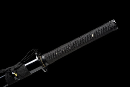 Handmade Ninjato Sword Spring steel Full Tang Black blade - ,Real katana sowrd