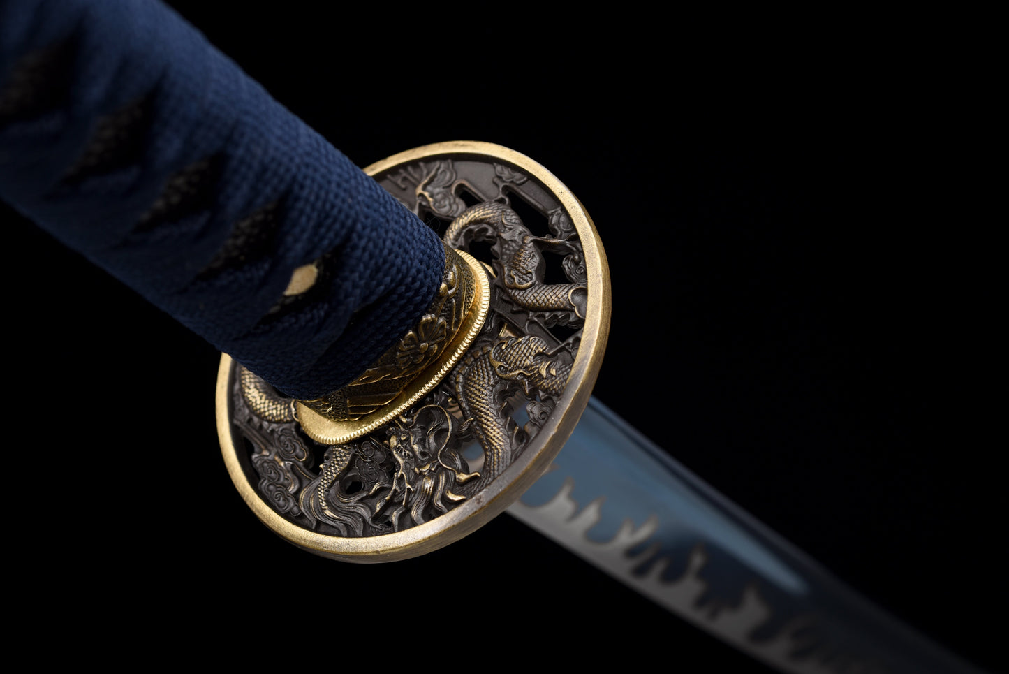 Handmade full tang Katana 1095 High-carbon steel blue Blade ,Real katana sowrd