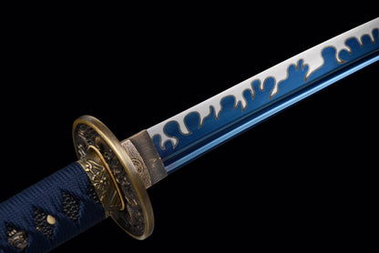 Handmade full tang Katana 1095 High-carbon steel blue Blade ,Real katana sowrd