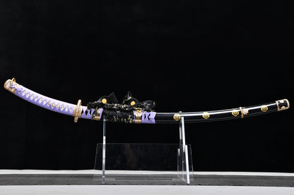 Handmade long 41-inch patterned steel blade, finishing, upper grind, great sword,Damascus steel — Oda Nobunaga — Tashi