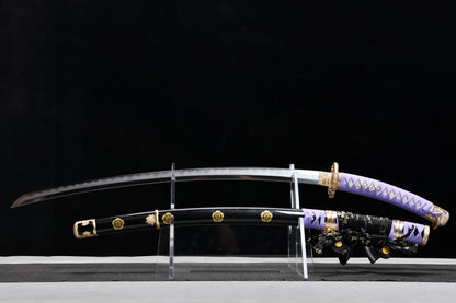 Handmade long 41-inch patterned steel blade, finishing, upper grind, great sword,Damascus steel — Oda Nobunaga — Tashi