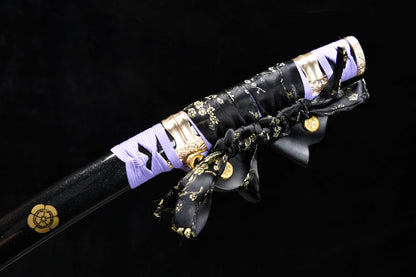 Handmade long 41-inch patterned steel blade, finishing, upper grind, great sword,Damascus steel — Oda Nobunaga — Tashi