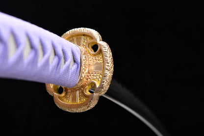 Handmade long 41-inch patterned steel blade, finishing, upper grind, great sword,Damascus steel — Oda Nobunaga — Tashi