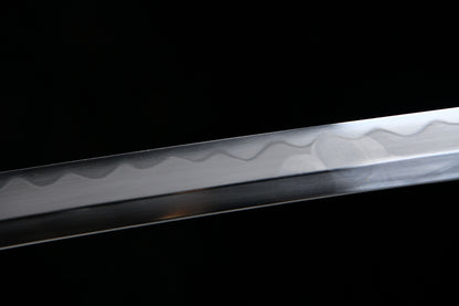 Handmade long 41-inch patterned steel blade, finishing, upper grind, handle reversed, great sword,Damascus steel — Oda Nobunaga — Tashi