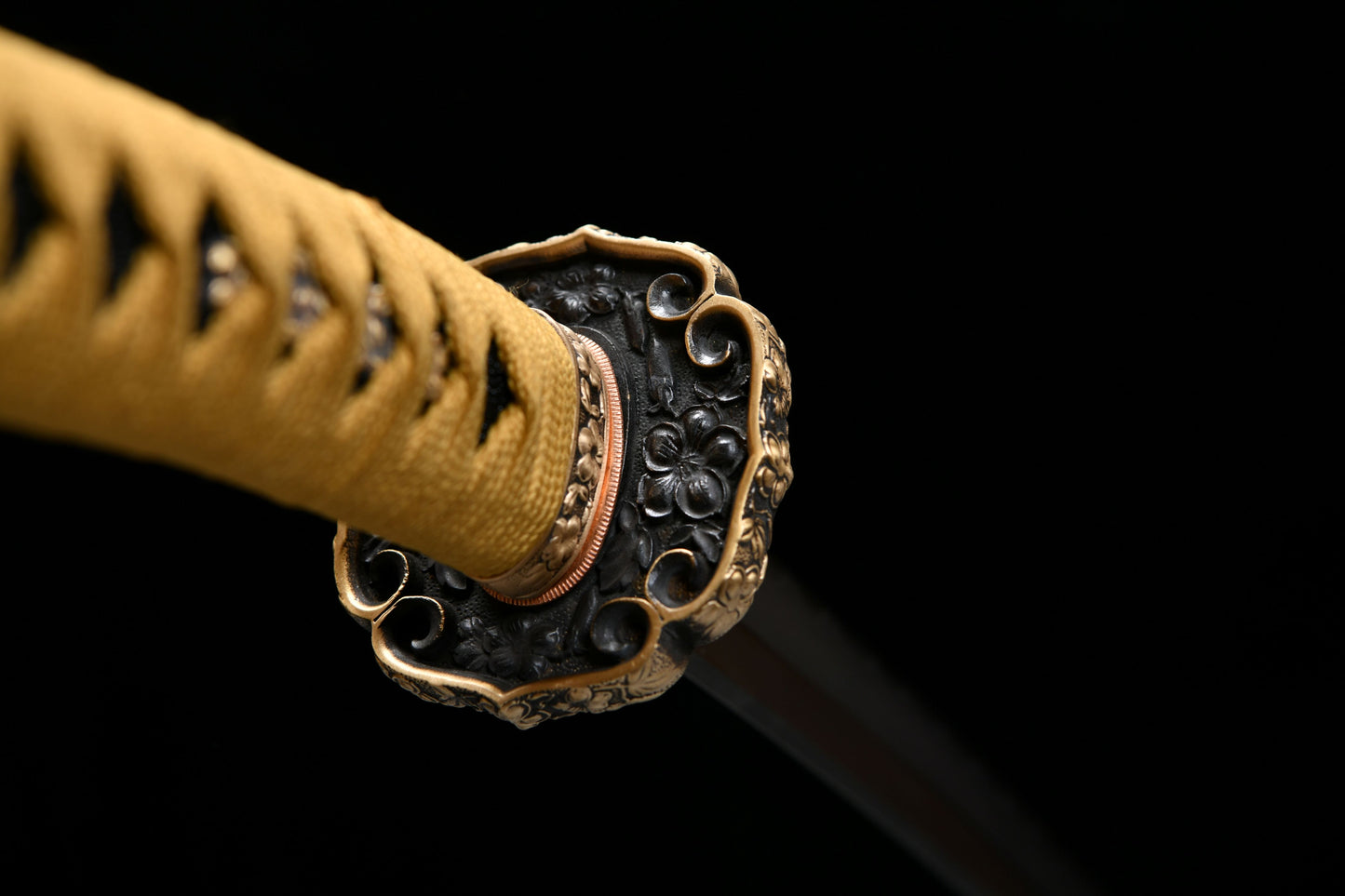 Handmade long 41-inch patterned steel blade, finishing, upper grind, handle reversed, great sword,Damascus steel — Oda Nobunaga — Tashi