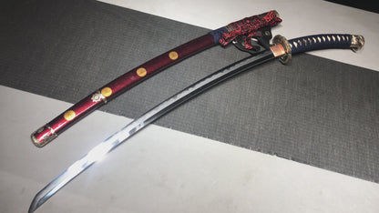 Handcrafted Long 41-Inch Triple Full-Tang Steel —Damascus style Chrysanthemum Emblem Imperial  - Tashi