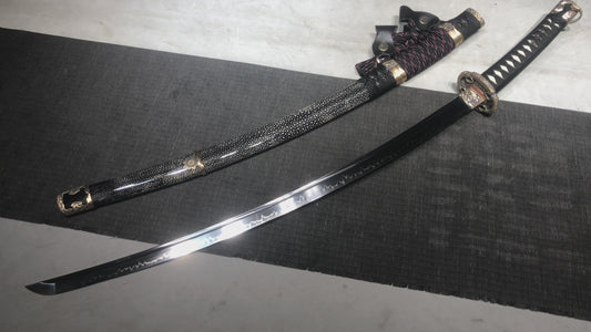 Handmade 41-inch pure copper T10 burnt edge chrysanthemum long sword - Daisy Sword - Tashi sword