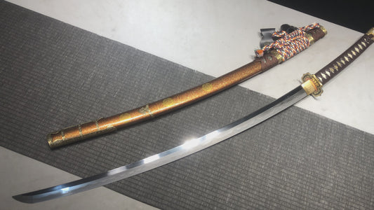Handmade Long 41-Inch Three-Piece Forged Steel Tachi Samurai Sword — Oda Nobunaga Tachi (Deluxe Edition)