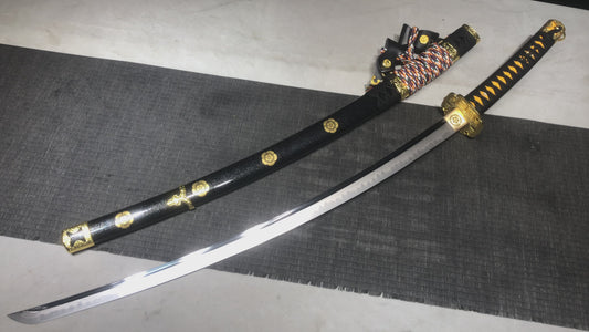 Handmade 41-inch T10 burned blade grinding gray - Oda Nobunaga — Tashi