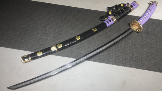 Handmade long 41-inch patterned steel blade, finishing, upper grind, great sword,Damascus steel — Oda Nobunaga — Tashi