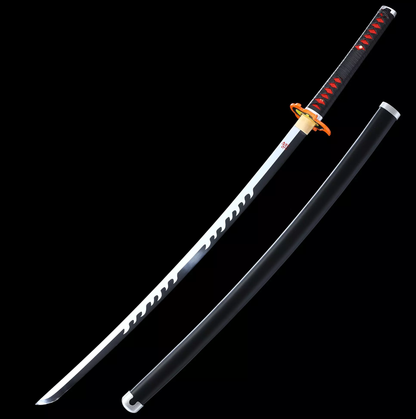 Tanjiro Kagura Sword, Demon Slayer Sword, Kimetsu No Yaiba Sword - Nichirin Sword,Cosplay Katana-anime sword