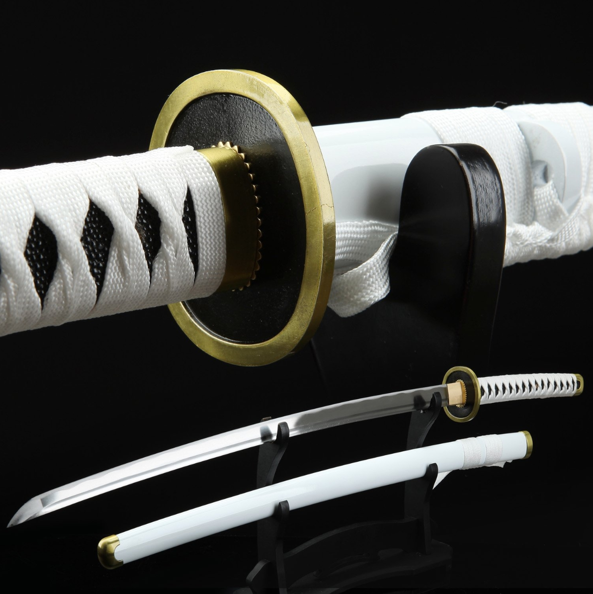 One Piece Roronoa Zoro Wado Ichimonji Real Katana Samurai Sword Replica With White Scabbard,Cosplay Katana-anime sword