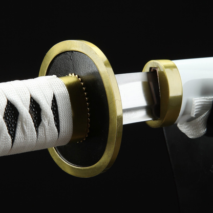 One Piece Roronoa Zoro Wado Ichimonji Real Katana Samurai Sword Replica With White Scabbard,Cosplay Katana-anime sword