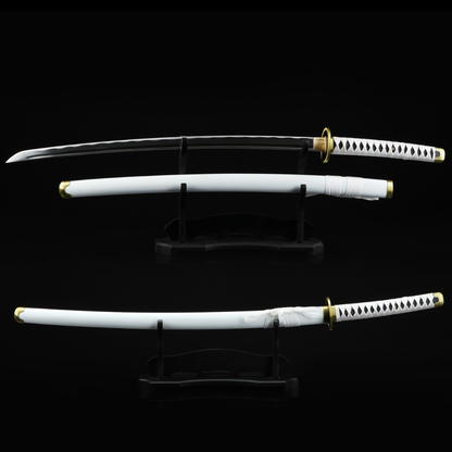 One Piece Roronoa Zoro Wado Ichimonji Real Katana Samurai Sword Replica With White Scabbard,Cosplay Katana-anime sword