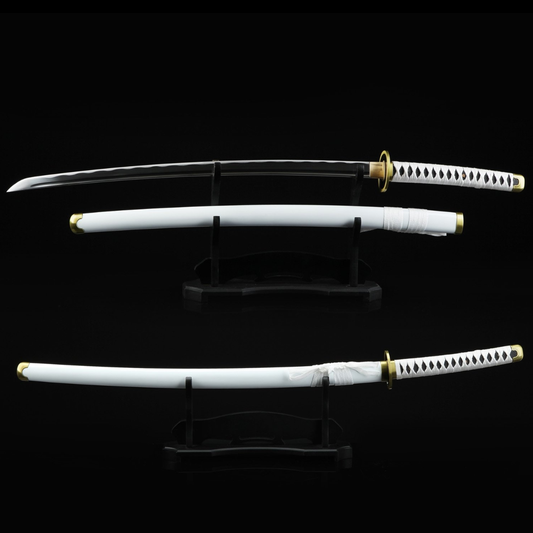 One Piece Roronoa Zoro Wado Ichimonji Real Katana Samurai Sword Replica With White Scabbard,Cosplay Katana-anime sword