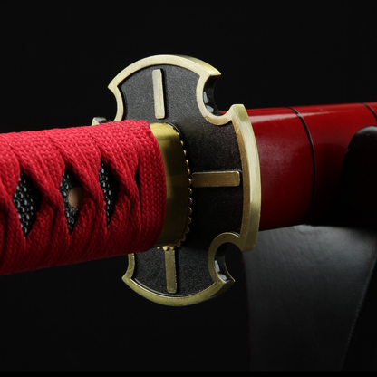 One Piece Roronoa Zoro Sandai Kitetsu Katana Samurai Sword Replica With Red Scabbard,Cosplay Katana-anime sword