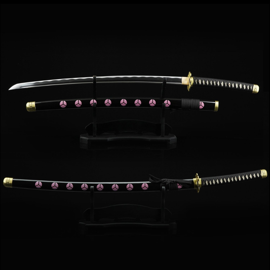 One Piece Roronoa Zoro Shusui Katana Samurai Sword Replica With Black Scabbard,Cosplay Katana-anime sword